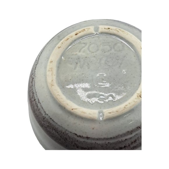 GRAYSTONE McCoy Nelson Soup Bowl Handle Round Gray Drip on Ivory USA Pottery - Picture 5 of 13